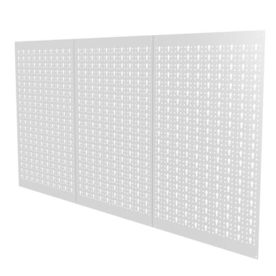 TORACK 3Pcs Metal Pegboard Panels for Wall Garage Utility Tools Pegboard Storage System for Workbench, Shop, Shed Modular Peg Board Organizer Board