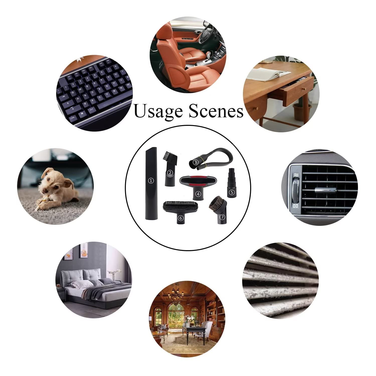 Vacuum Attachments for Shop vac Accessories 1 1/4 inch 1 3/8 inch Vacuum Cleaner Accessories, Universal Vacuum Hose Adapters MZY LLC