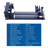 OMTech 4-Wheel Rotary Cutter and Engraver Attachment with Nema 23 2-Phase Stepper Motor for 50W 60W 80W 100W 130W CO2 Laser Engraving Machine Rotary OMTech