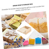 Abaodam 2pcs Boxes Small Wooden Box Unfinished Wood Organizer Sundries Storage Tray Plain Bamboo Soap Wooden Jewelry Case Wood Decor Jewelry Abaodam