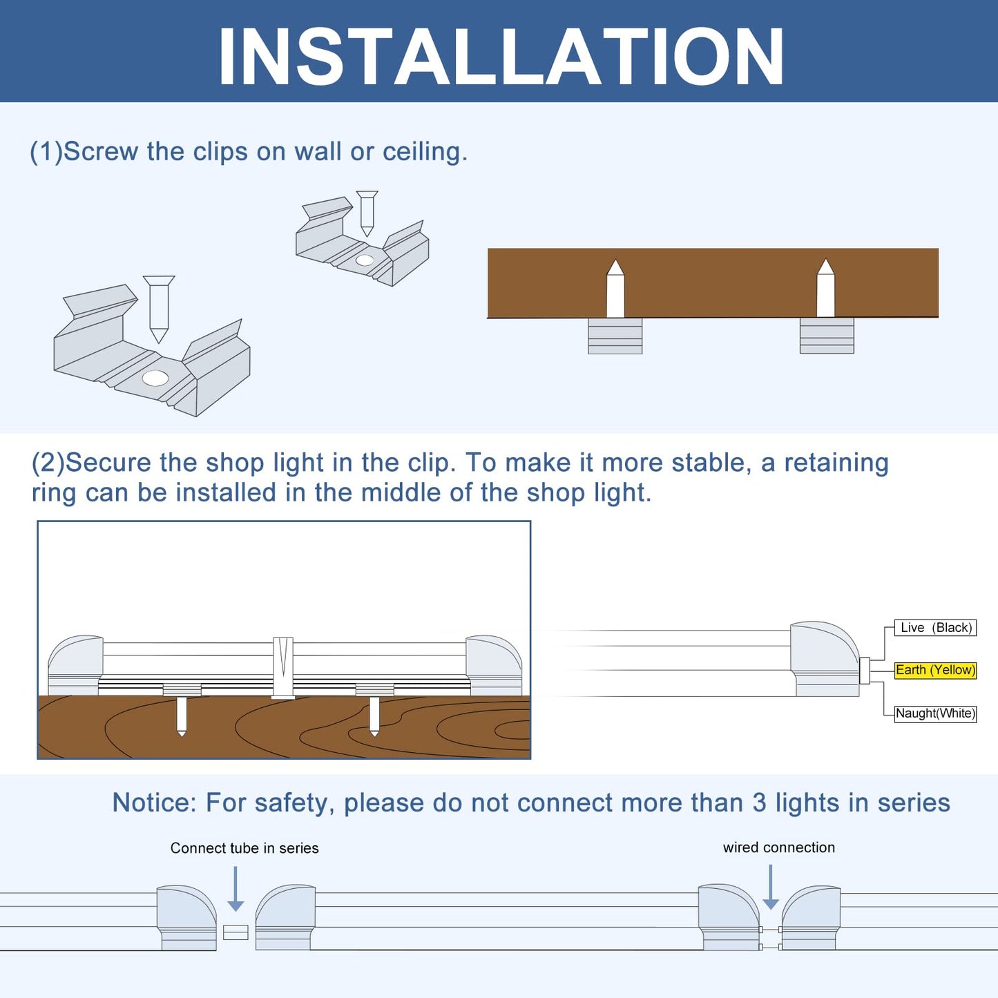 ONLYLUX 8Ft LED Shop Light Fixture - 8 Foot 100W 15000LM 6500K, Linkable with Plug LED Lights for Garage,V Shape, 96" T8 LED Tube Light, Hight - WoodArtSupply