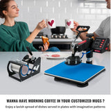 VEVOR Heat Press, 5 in 1 Heat Press 12x15 Machine Machine, Digital Precise Temperature Control, Clamshell Sublimation Transfer Printer Fast Heat-up, VEVOR