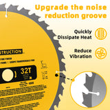 Upgraded DW3128P5 (2-Pack) 12in 80T&32T(dw3128/dw3123) Miter Saw Blade,Tungsten Carbide,Crosscutting,Compatible with DEWALT, for Miter Saws OEM home