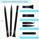 Non-Scratch Plastic Scraper Tool Carbon Fiber Plastic Cleaning Scraper Tool Pen-shaped Scraper Tool Stiff Scraper Cleaning Tool for Kitchen Sticker Honoson