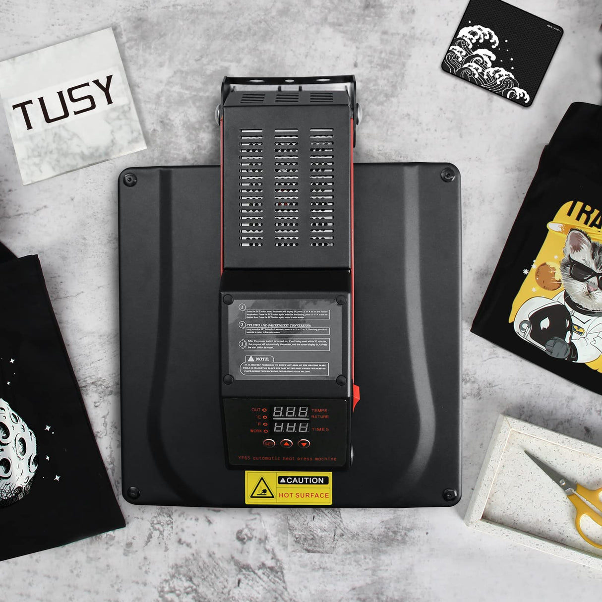 TUSY Auto Heat Press Machine, 15x15 Smart Heat Press Machine for T-Shirts with Auto Release, Professional T-Shirt Press Machine for HTV, Sublimation TUSY