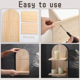 Boho Wooden Rainbow Wall Shelves - 2-Piece Set for Stylish Nursery & Home Decor Tatuo