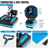Topdeep Pro Heat Press 15x12 Inch, 8 in 1 Heat Press Machine with 30 OZ Tumbler Press, Swing Away T Shirt Pressing Machine, Combo Tumbler Heat Press Topdeep