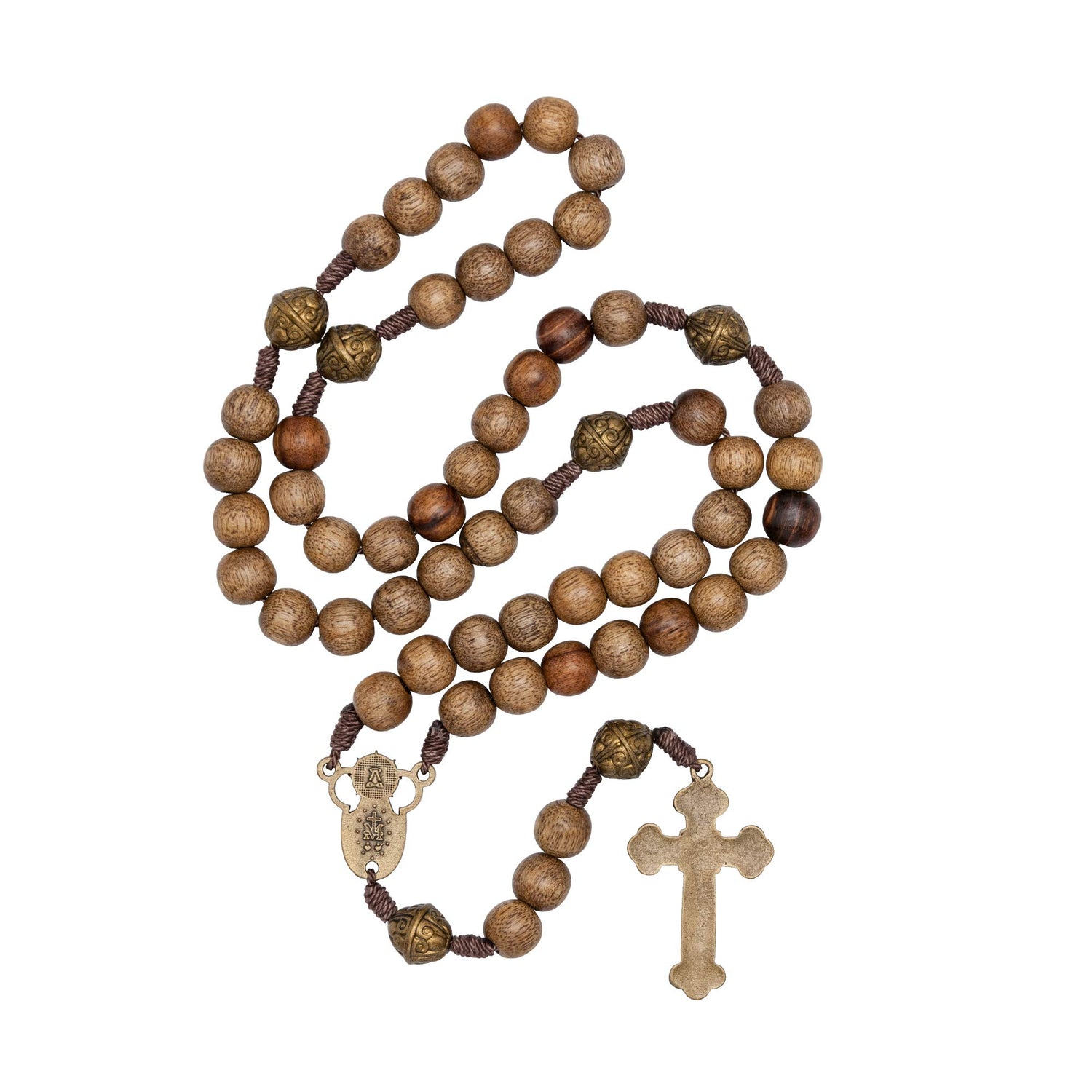 Intercession™ Our Father Sacred Handmade Solid Wood Rosary (Our Lady - Walnut) Intercession
