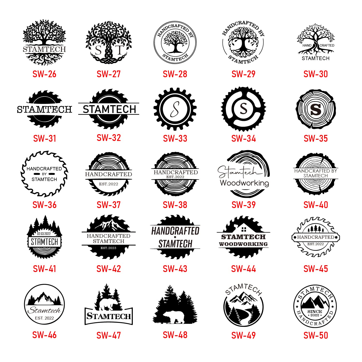 Customisable STAMTECH Brass Branding Iron for Wood, Leather, and More STAMTECH