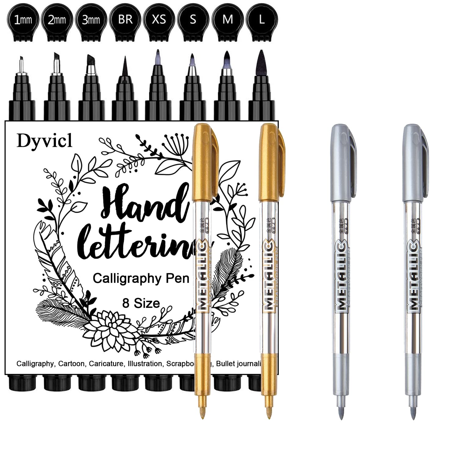 Dyvicl Silver Gold Pens and Hand Lettering Pens Dyvicl