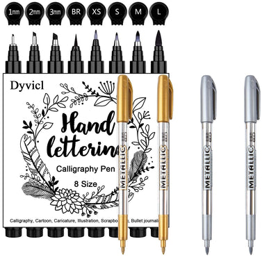 Dyvicl Silver Gold Pens and Hand Lettering Pens