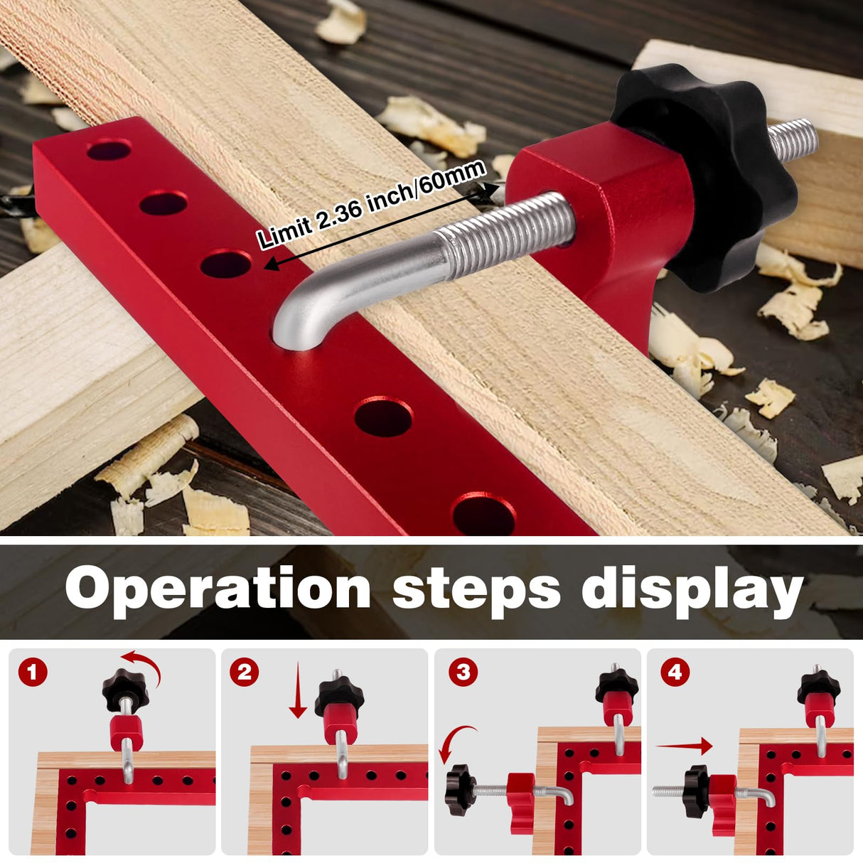 90 Degree Clamp Corner Clamp - Right Angle for Woodworking 4 Pack 5.5"x 5.5" Aluminum Alloy Woodworking Corner Clamps Wood Working Tools and Vdsfand