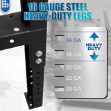 Borroughs Adjustable Height Heavy Duty Workbench, Solid Hardwood Top, Commercial Grade, 16-Gauge Steel Legs, 30 in. x 60 in. Borroughs