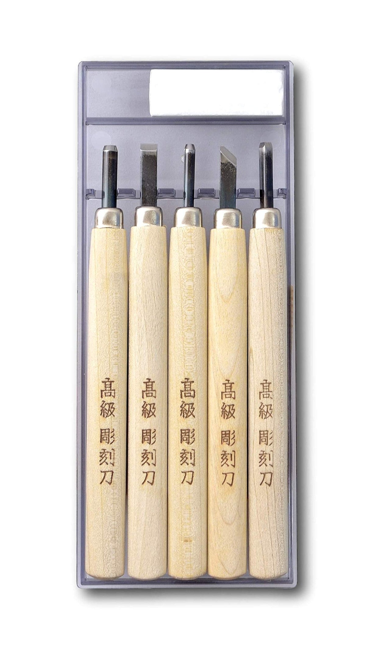 KAKURI Japanese Wood Carving Tools Set for Beginners (5 Pcs) Made in JAPAN, Wood Carving Knife for Woodblock Printing, Woodcut Printmaking, Linoleum KAKURI