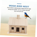 SUPVOX Wooden Bird House Wooden Bird Hut DIY Wood Bird House Parrot Hanging Hideaway Cave Unpainted Bird Hut Birdhouse Craft Kit Hamster Hammock Bed SUPVOX