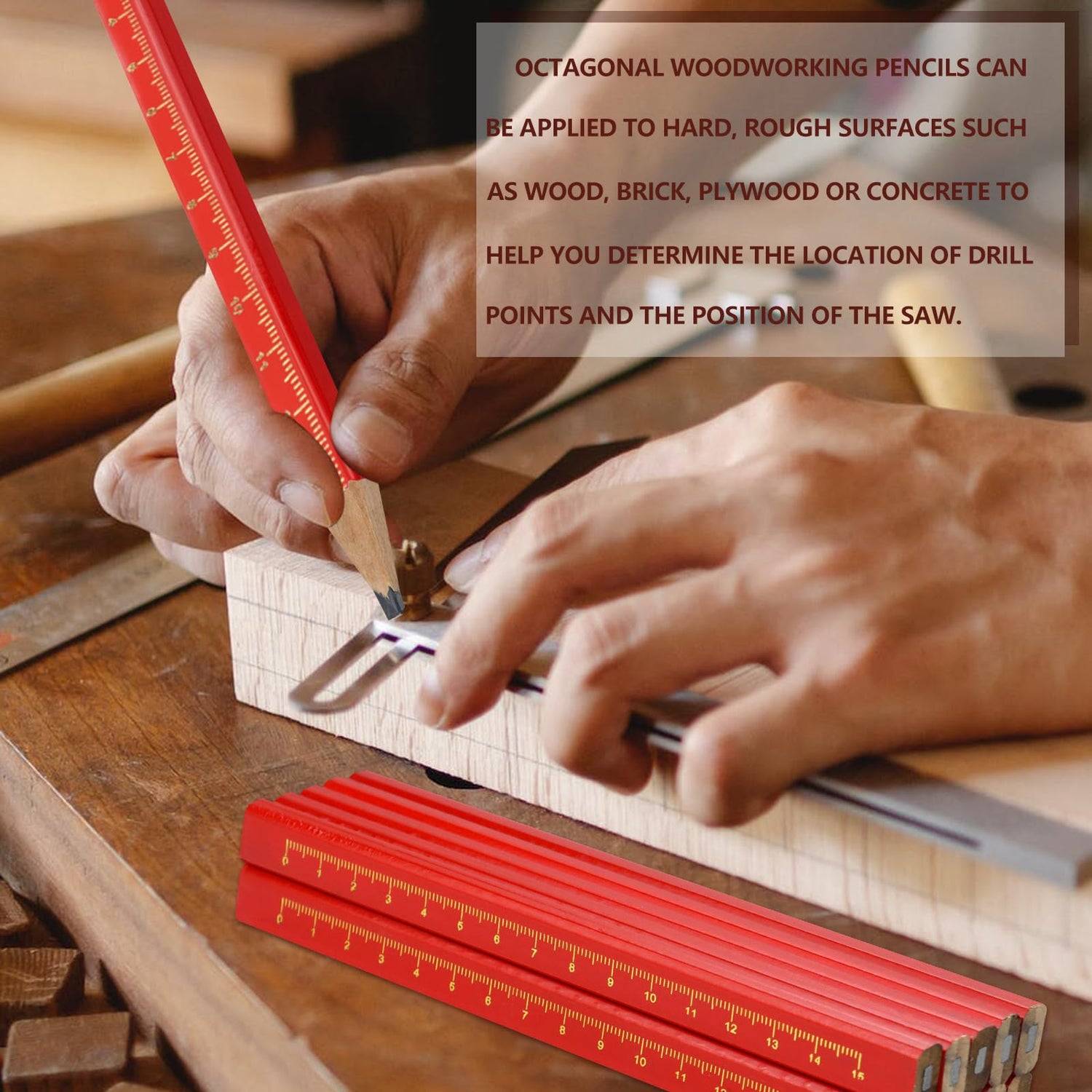 WYOMER 60 Pcs Carpenter Pencils, Octagonal Hard Black Carpenter Pencils, Construction Plan Pencils for Woodworking Marking WYOMER