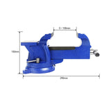 HFS (R) 5" Heavyduty Bench Vise Anvil Forged.360 Swivel Locking Base Desktop Clamp (16LBS), FS Blue Design HFS