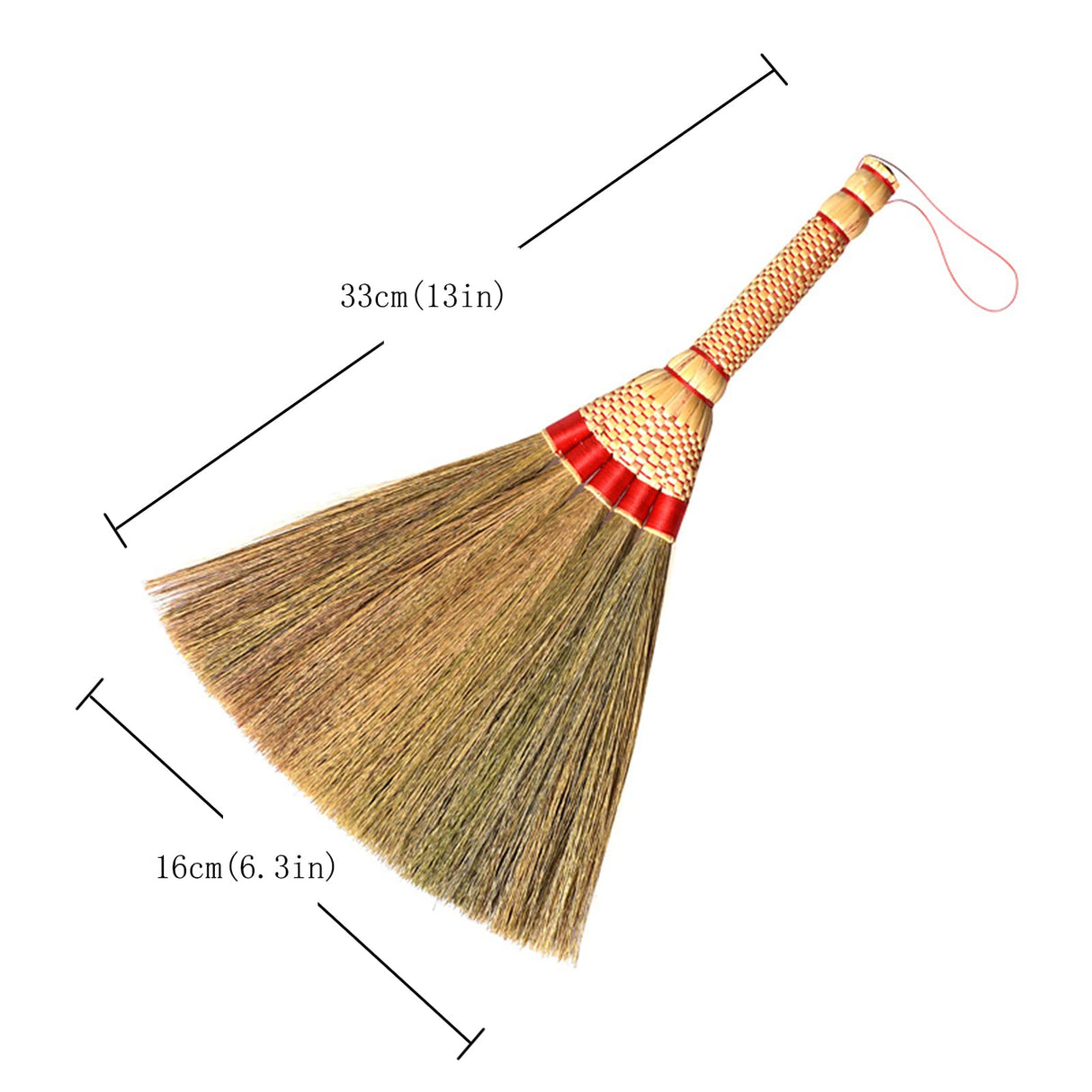 MXY Handmade Broom Soft Mini with Solid Wood Handle Retro Nature No Static Electricity Sweeping Broom Sofa, Car, Corner and More About 13 Inches MXY