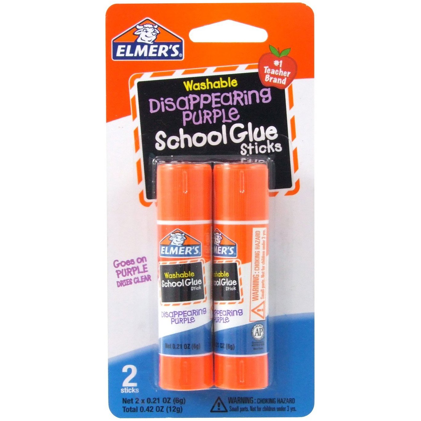 Elmer's bundle Washable Liquid School Glue, White, Dries Clear, 4 fl oz Plus Disappearing Purple Elmer's School Glue Stick, 7g, 2pk Elmer's