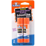 Elmer's bundle Washable Liquid School Glue, White, Dries Clear, 4 fl oz Plus Disappearing Purple Elmer's School Glue Stick, 7g, 2pk Elmer's