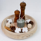 SAMGUYUE Wooden Bowls Round Decorative Paulownia Wood Centerpiece Bowls for Home Decor Natural Fruit Bowl for Coffee Table Key Tray for Entryway Moss SAMGUYUE