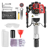 Pile Driver Hammer - JACKCHEN 2 Stroke 52CC Gas Powered T Post Driver Hammer Drills, Air Cooling Single Cylinder Gasoline Petrol Garden Fencing Tool JACKCHEN