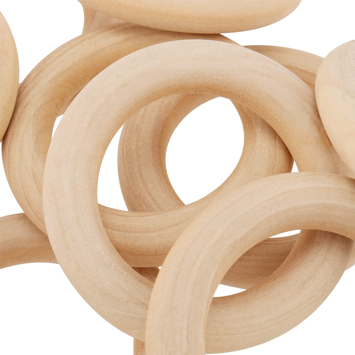 SOUJAP 110 PCS 58mm Natural Wood Rings, 2 Inch Unfinished Solid Wood Rings, Macrame Rings Wood Circle Ring for Crafts, Pendant Connectors, Jewelry SOUJAP