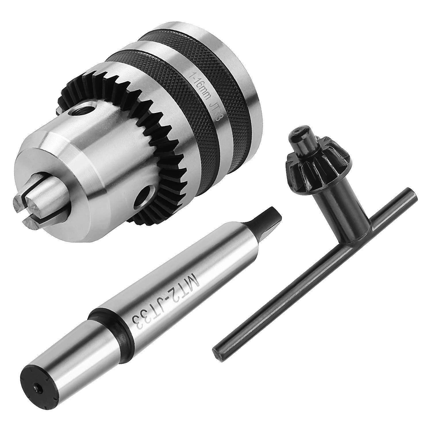 Acrux7 1/32"- 5/8" MT2 Drill Chuck for Lathe, JT33 Drill Chuck with Morse Taper 2 Arbor & Chuck Key Acrux7