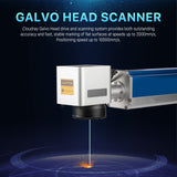 Cloudray 50W Fiber Laser Engraver with Rotary Axis, LightBurn Compatible Laser Engraver with Red Dot Pointer, 7.9x7.9 Solid State Laser Marking Cloudray