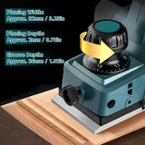 3-1/4 Inch Woodworking Hand Planer for Makita 18V Battery, Cordless Hand Planer Brushless Planer Handheld Planer for Woodworking Power Wood Planer F FINEC