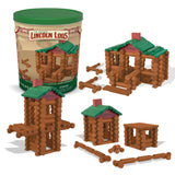 Lincoln Logs – 100th Anniversary Tin, 111 Pieces, Real Wood Logs - Ages 3+ - Best Retro Building Gift Set For Boys/Girls - Creative Construction Lincoln Logs