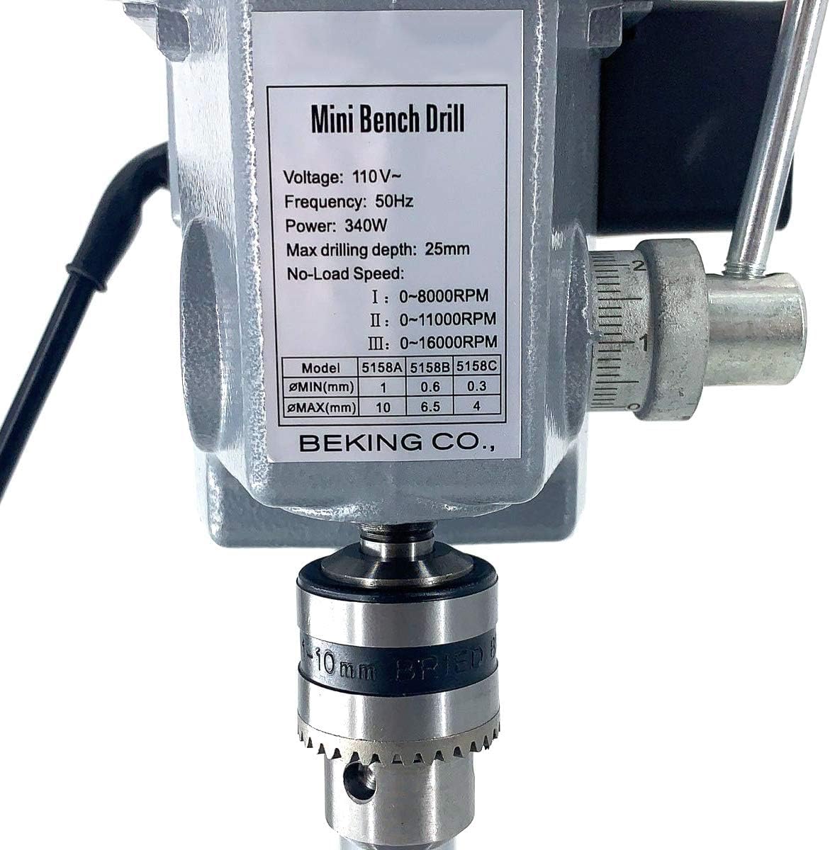 Mini Bench Drill Press, 110V 340W 3-Speed Portable Drill Workbench, Light-Duty DIY Craft Drilling Repair Tool Expanding Drilling Machine Pressed-in DYRABREST