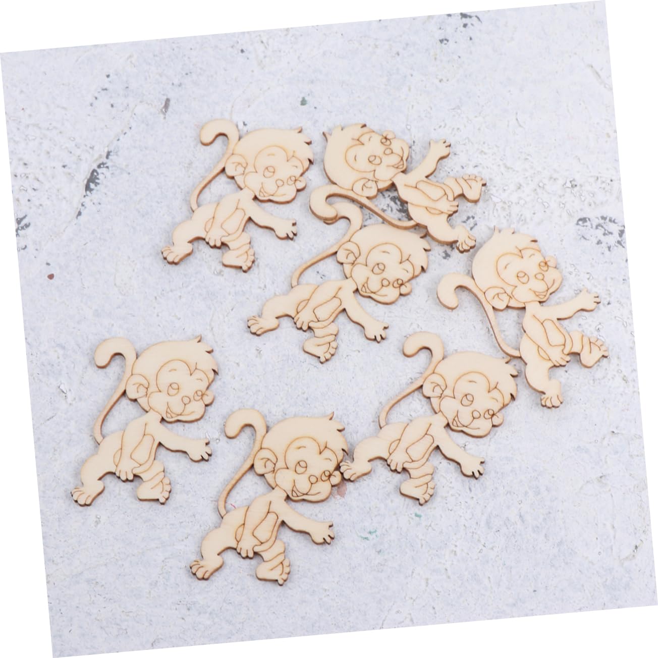 SEWACC 40 Pcs Unfinished Wood Monkey Cutout Shapes Wood Cutouts for DIY Crafts Wood Letters Crafts Dining Table Decor Desk Topper Unfinished Wooden SEWACC