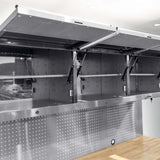 CHETTO C 72" Rolling Tool Box Chest Cabinet 15 Storage Drawers 3 Upper Cabinet Pegboard Large Toolbox with Wheels for Warehouse Basement Home Pantry CHETTO C