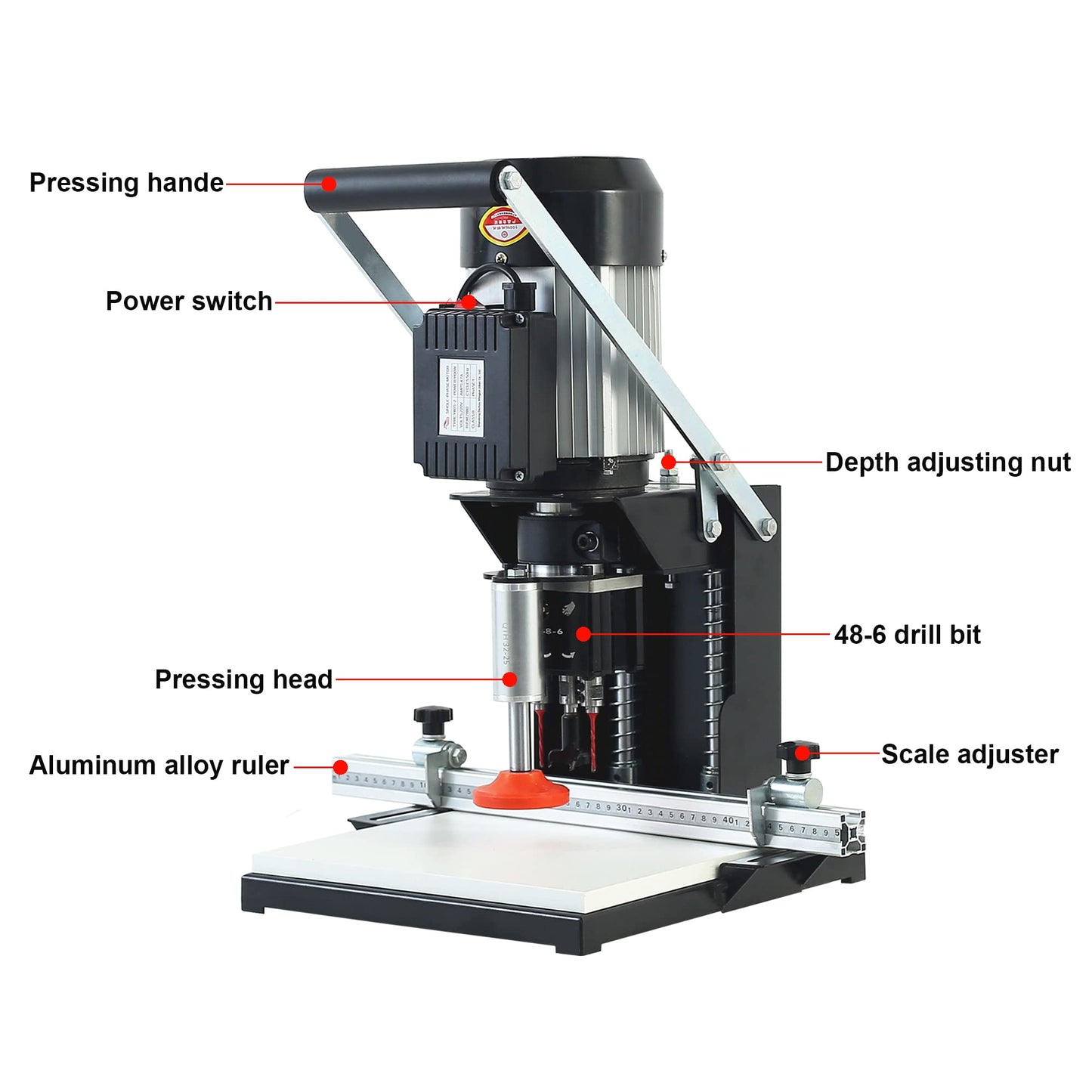 Hinge Drilling Machine Portable Hinge Drilling and Boring Machine for Woodworking, 1100W, 2880 RPM, 0-40mm Depth - Perfect for Cabinets, Wardrobes, - WoodArtSupply