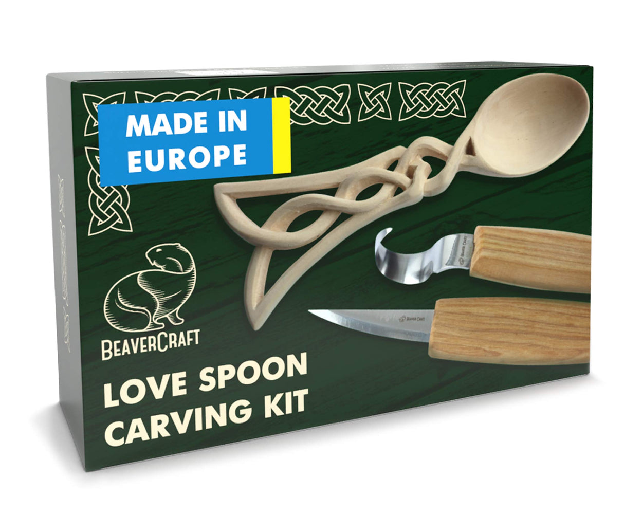 BeaverCraft, Wood Whittling Kit for Beginners DIY04 - Spoon Carving Kit - Wood Carving Whittling Hobby Kit for Adults and Teens - Wood Carving Hook BeaverCraft