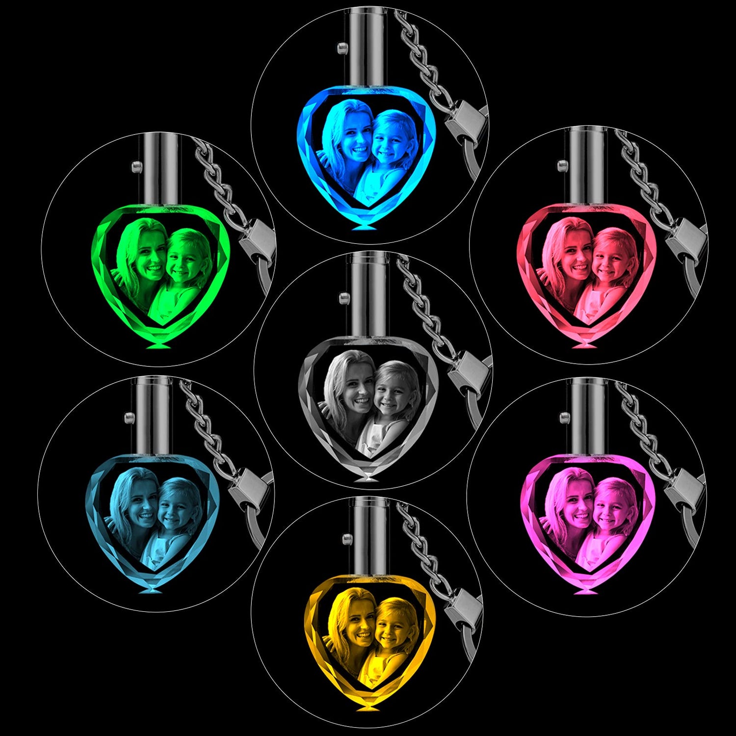 YanNanKe Personalized Crystal Keychain Photo Custom Laser Engraved Crystal Keychain YanNanKe