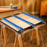 Deluxe Single Panel Clamps w/Scissor Couplers - Adjustable Clamp for Table & Benchtops - 4-Way Pressure Steel Clamps for Flat Panels & Flush Joints ROCKLER