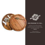 TOSCANA - a Picnic Time brand Personalized Monogram Initials Acacia Circo Cheese Cutting Board & Tools Set, 10.2 x 10.2 x 1.6, Letter M PICNIC TIME