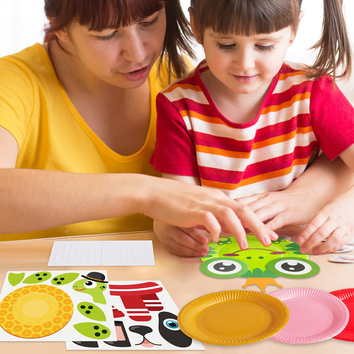 V-Opitos Arts and Crafts Kits for Kids, 12 Pack Simple Animal Paper Plate Crafts for Toddler Age of 2, 3, 4, 5 Years Old, Fun Preschool Classroom V-Opitos