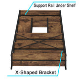 Rustic Industrial 6-Tier Metal and Wood Bookshelf by LVB LVB