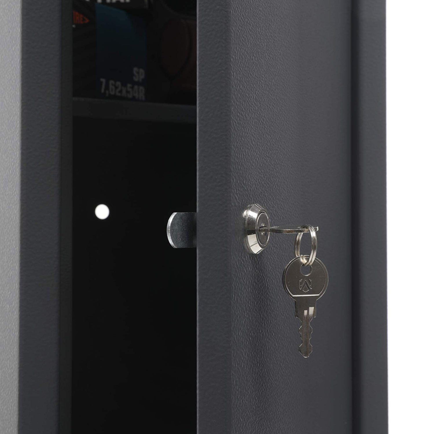 SK New Interiors Buffalo 1015 Gun Rifle Shotgun Metal Small Security Cabinet Safe Storage with Separate Pistol/Ammo Area SK New Interiors