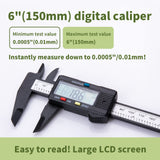 SCITOOLS Digital Caliper 0-6"Measuring Tool, Micrometer Caliper with Auto-Off Feature, Interchangeable Between inches and millimeters for Jewelry SCITOOLS