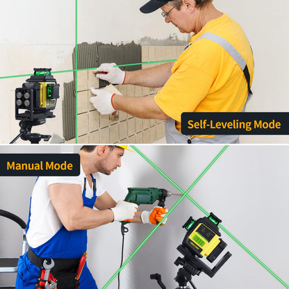 Firecore Laser Level 360 Self Leveling with Tripod, 3 X 360 Green Beam Cross Line Laser Level for Home Renovation, 3 Brightness Adjustment Pulse - WoodArtSupply