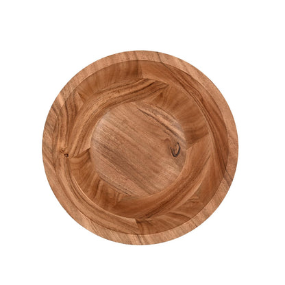 Samhita Acacia Wood Salad Bowl, Perfect for Salad, Vegetables Salad Bowl & Decorative Centerpiece Absolute Beautiful for Your Kitchen (9" x 9" x 4")