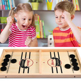 HELLO PAPAYA Fast Sling Puck Game,Wooden Hockey Game,Super Foosball Table,Desktop Battle Winner Slingshot Game,Parent-Child Interaction Family Games HELLO PAPAYA
