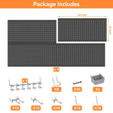 WALMANN Metal Pegboard Kit with Accessories for Wall Garage Tools Pegboard Storage System for Garage, Workbench, Shed Modular Peg Board Organizer WALMANN