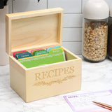 Juvale Wood Recipe Organization Box with Cards and Dividers Juvale