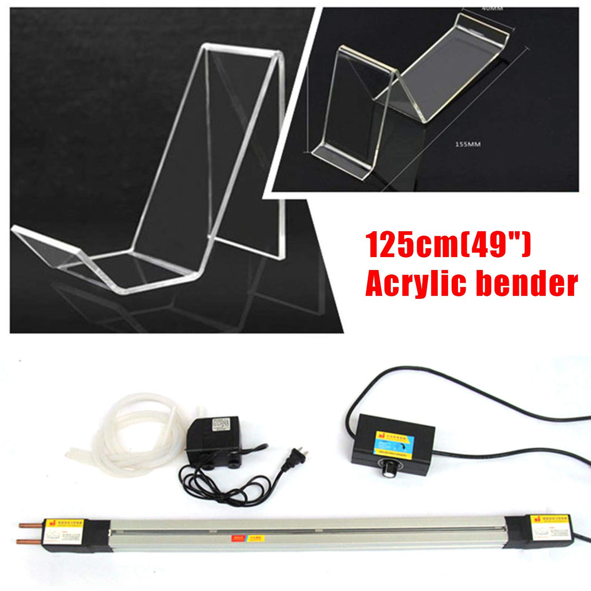 JINHZIXIU 48in Acrylic Plastic PVC Bending Machine 125cmHeater Hot Heating Bender Manual Hot Heating Bender Tool Bending Thickness 1-6mm 110V 1500W JINHZIXIU