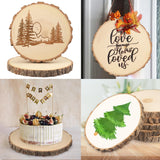 4 PCS 8-9 Inch Natural Wood Slices, Unfinished Paulownia Wood Circles with Barks for Coasters, DIY Crafts, Christmas Rustic Wedding Ornaments and GNIEMCKIN